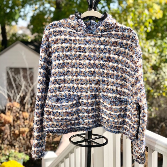 Zara Tweed Knit Hoodie Sweater - Picture 6 of 10